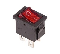 Переключатель REXANT 06-0300-A Выключатель клавишный 250V 6A (4с) ON-OFF красный