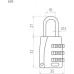 Замок навесной кодовый НОРА-М 608 для чемодана 