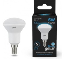 Лампа светодиодная GAUSS R50 r50 6w 530lm 6500k е14 led [106001306]