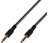 Аудиокабель REXANT 18-4080 AUX 3,5мм, 1м, черный, гелевый