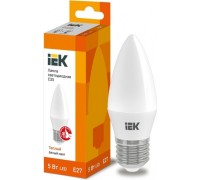 Лампа светодиодная IEK С35 5Вт 3000К Е27 Свеча LLE-C35-5-230-30-E27
