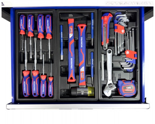 Тележка инструментальная WORKPRO WP285002A, 7 ящиков с 12 ложементами