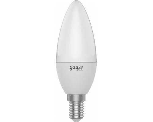 Лампа светодиодная GAUSS Свеча basic 5,5w 420lm 4100k e14 led [1033126]