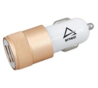 Адаптер автомобильный в прикуриватель ARNEZI A0603011 2хUSB 5B 2.4A белый/золотой