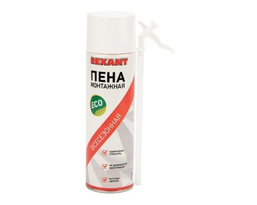 Пена монтажная REXANT 89-0906 всесезонная с трубочкой 40 л ECO