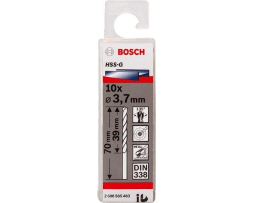 Сверло по металлу BOSCH HSS-G 3.7 мм 10шт [2608585483]