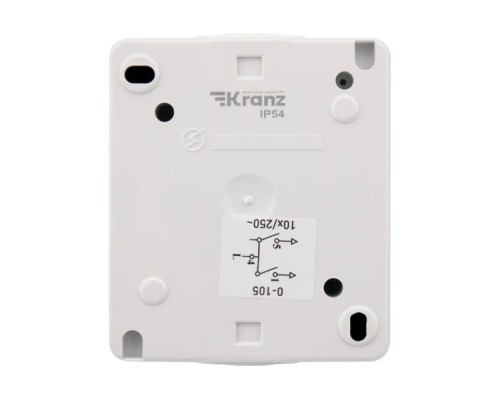 Выключатель Kranz KR-78-0832 двухклавишный INDUSTRIAL IP54, о/у, белый