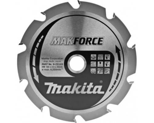 Пильный диск по дереву MAKITA 165x20x1.4x10T для makforce [B-29169]