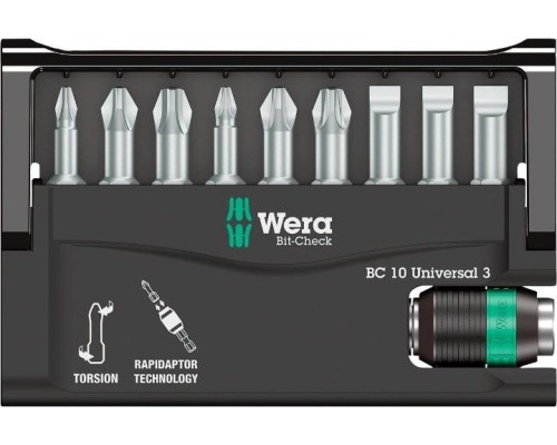 Набор насадок WERA Bit-Check – Rapidaptor 8600/9 TZ SB, WE-073410 [WE-073410]