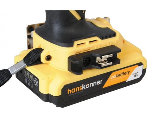 Дрель-шуруповерт аккумуляторная HANSKONNER HCD1865BLI ударная