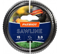 Леска триммерная PATRIOT 3,0 мм/ 15 м Sawline квадрат,пилообразный профиль 805403311