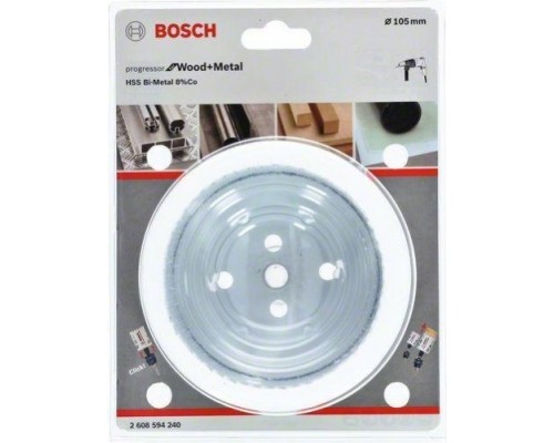 Коронка биметаллическая BOSCH PROGRESSOR for Wood&Metal 105 мм [2608594240]