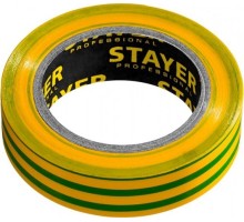 Изолента STAYER Protect-10 пвх, не поддерживает горение, 10м (0,13х15 мм), же [12291-S]