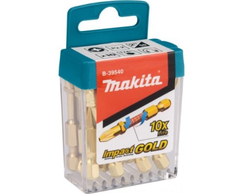 Набор насадок MAKITA B-39540-10 impact gold pz, 50 мм, e-form (mz) (уп10шт. в упаковке 10 наборов) [B-39540-10]