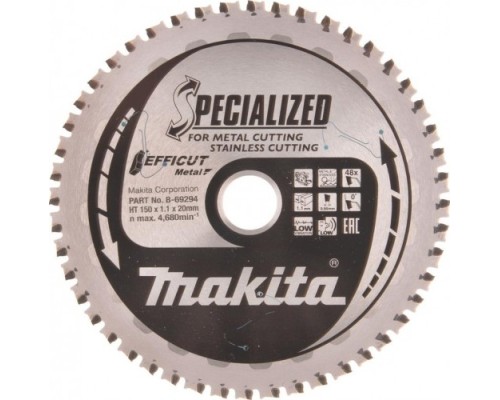 Пильный диск по стали MAKITA 150x20x48T металлу efficut [B-69294]