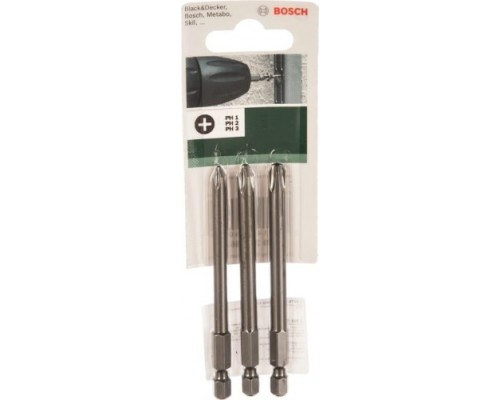 Бита для заворачивания BOSCH 89 ММ PH1/2/3 Extra Hard 3шт xh [2609255966]