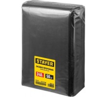 Мешок строительный STAYER HEAVY DUTY особопрочный, черный 240л, 50шт. [39154-240]