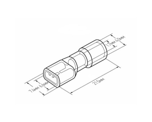 Клемма плоская REXANT 08-0614 ( уп 100 шт ) изолированная РПи-м-т 1.5-(6.3)/РпИм-т 1,25-7-0,8 08-0614