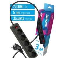 Удлинитель сетевой КОСМОС FKsm3m-5g ПВС 3х0,75мм2, черный FKsm3m-5g(B)