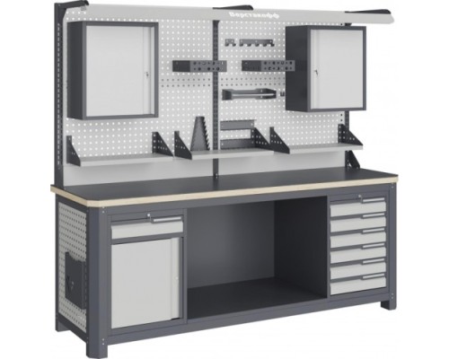 Верстак слесарный четырехтумбовый ВЕРСТАКОФФ MCN 2052.S68.11-2FR 111398 рабочее место, механик [111398]