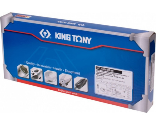 Набор торцевых головок 1/2" KING TONY 4028MR90, двенадцатигранные, с принадлежностями