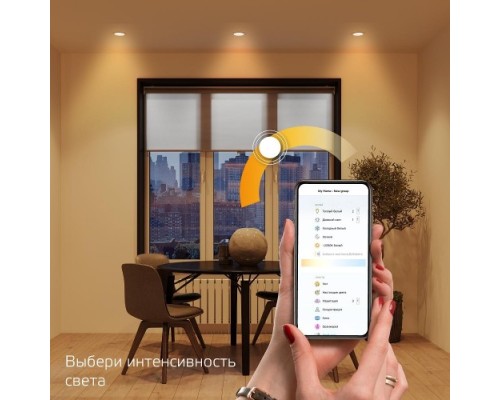 Потолочный светодиодный светильник GAUSS Smart home даунлайт 7w 600lm 2700к 220-240v ip20 105*35мм дим [2010122]