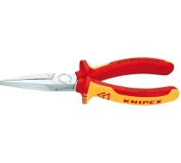 Длинногубцы диэлектрические KNIPEX 3016160 1000 V, 160 мм, с плоскими губками, зазватные губк KN-3016160
