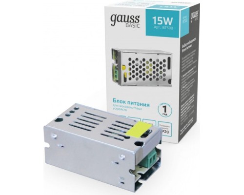 Блок питания GAUSS BT500 basic 12v 15w ip20