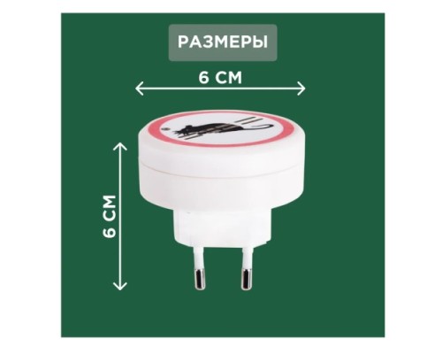 Отпугиватель грызунов REXANT 71-0028 ультразвуковой S 30м², 220В