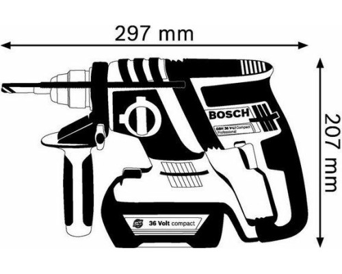 Перфоратор аккумуляторный BOSCH GBH 36 V-EC Compact бесщеточный [0611903R02] 2х1,3Ач, кейс