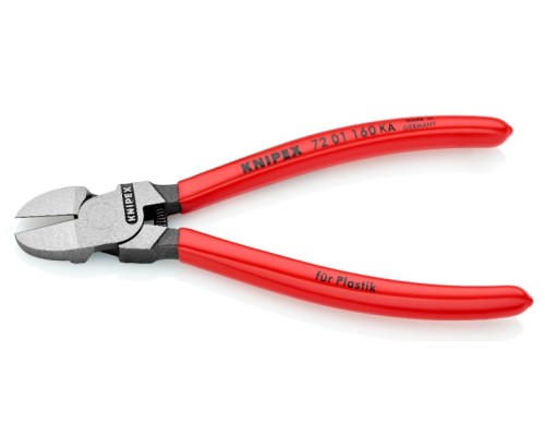 Бокорезы KNIPEX KN-7201160KA для пластика, округлая голова, пружина, 160 мм