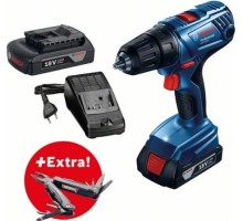 Аккумуляторный шуруповерт BOSCH GSR 180-LI   06019F8102 2х4,0 Ач, перфоратор, сумка