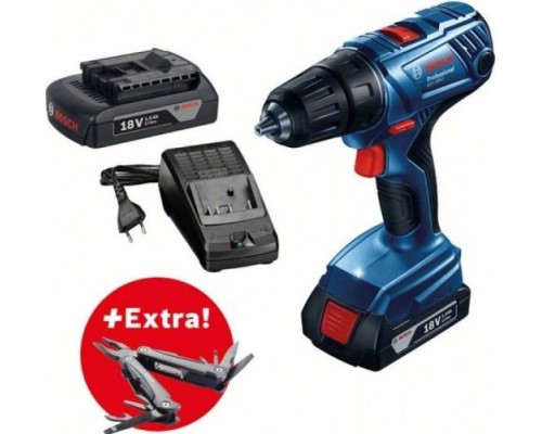 Аккумуляторный шуруповерт BOSCH GSR 180-LI [06019F8102] 2х4,0 Ач, перфоратор, сумка