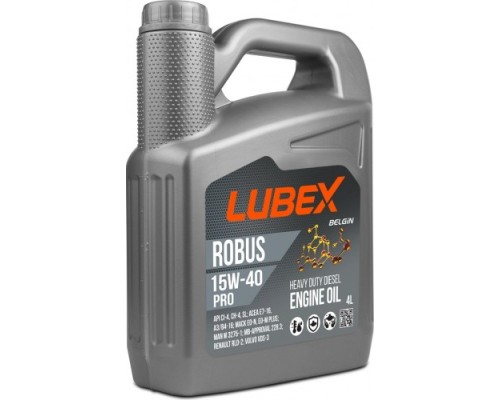 Масло моторное LUBEX ROBUS PRO 15W40 4 л. минеральное [L019-0773-0404]