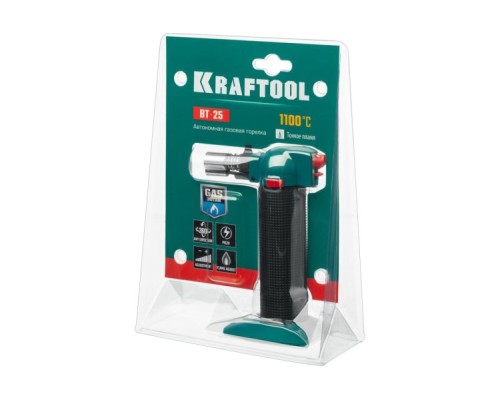Горелка газовая KRAFTOOL BT-25 автономная, с пьезоподжигом [55507]