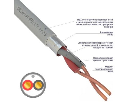 Кабель REXANT 01-4931 КПСнг(A)-FRLSLTx 1x2x0,75мм², бухта 200м (ТОП-2)