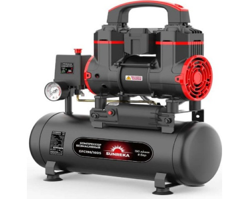 Компрессор поршневой безмасляный малошумный SUNREKA GFC190/10DS 216111