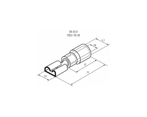 Клемма плоская REXANT 08-0431 ( уп 100 шт ) изолированная РПи-м 2.5-(2.8)/РпИм 2-250 08-0431