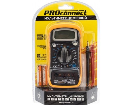 Мультиметр цифровой PROconnect MAS830L портативный [13-3021]