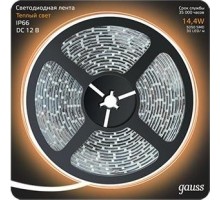 Лента светодиодная GAUSS LED 5050/60-smd 14.4w 12v dc теплый белый ip66 (блисте [311000114]