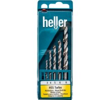 Набор сверл по дереву HELLER hss turbo (3,4,5,6,8 мм) (5 пр.) TD28817