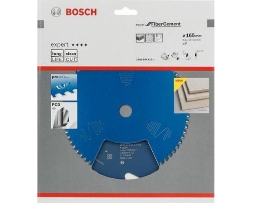 Пильный диск по фиброцементу BOSCH 165х4х20 Expert for Fiber Cement [2608644122]