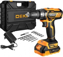 Дрель-шуруповерт аккумуляторная DEKO GCD20DU3 + оснастка 13 шт. (063-4145) 063-4145