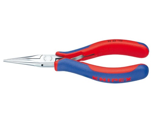 Длинногубцы KNIPEX KN-3562145SB захватные для электроники, плоскокруглые губки, 14