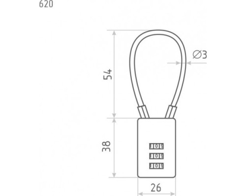 Замок навесной кодовый НОРА-М 620 для чемодана 