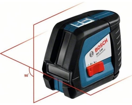 Лазерный уровень BOSCH GLL 2-50 [0601063108] 3х1,5В AA, чехол, подставка, держатель, вкладыш, L-BOXX