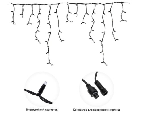 Гирлянда Neon-Night 255-306 БАХРОМА (Айсикл) 5х0,7м, 152 LED ТЕПЛЫЙ БЕЛЫЙ
