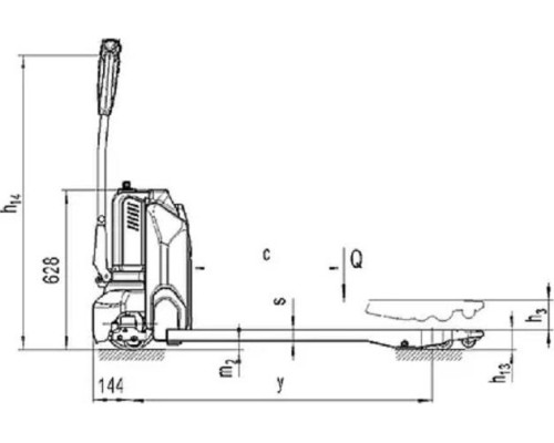 Тележка самоходная NOBLELIFT PT E15N 1,5 т, h-195 мм, Lit-ion 24В/20 Ач