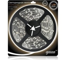 Лента светодиодная GAUSS LED 5050/30-smd 7.2w 12v dc теплый белый (блистер 5м) 312000107
