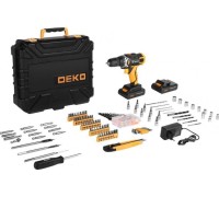 Дрель-шуруповерт аккумуляторная DEKO DKCD20FU-L + набор 193 аксессуара (063-4143) 063-4143